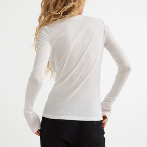 Sudadera de cuello redondo con bordado liso Unisex en blanco de felpa francesa personalizada Sudadera de cuello redondo de gran tamaño para mujer - Product Image 3