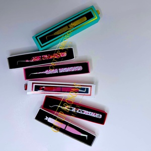 High Quality GETUP BROSONS IMPEX GBI-EET 90/curve/isolation Stainless Steel <b>Silver</b>/Red/Gold Colors Smooth Eyelash Tweezers - Product Image 3