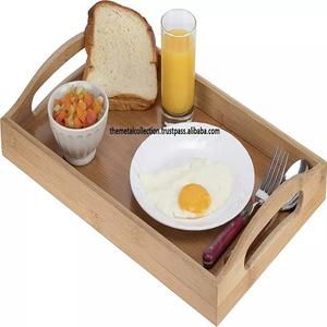 Bandeja de servicio de madera con forma rectangular, vajilla elegante para el hogar, hotel y servicio de cocina - Product Image 6