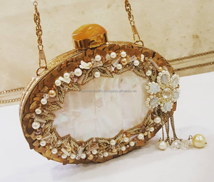 Summer Vintage Luxury Ladies Handbag Unique Quality Nacre Beaded Work Stone Pattern for Wedding Party - Product Image 6