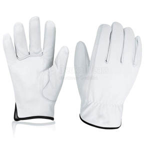 Gants de travail personnalisés OEM en cuir véritable de haute qualité, flexibles, avec motif personnalisé et poignet élastique - Product Image 2