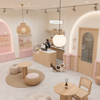 Stand d'exposition personnalisé pour animaux de compagnie (chiens et chats) avec éclairage LED, mobilier en bois écologique pour la décoration intérieure