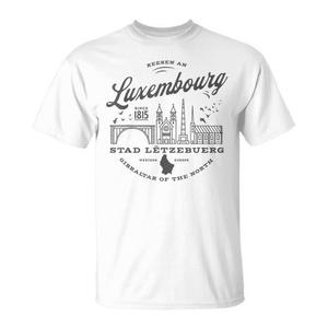 T-shirt promotionnel Travel to Luxembourg Western Europe Vintage Skyline - Product Image 3