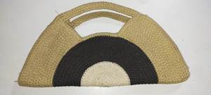 Bolsos de Mano de Yute Dorado Tejido a Crochet para Mujer, Bolsos de Playa de Verano Hechos a Mano con Asa Larga, Bolsillo Forrado y Cierre de Cremallera - Product Image 2