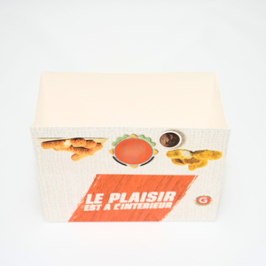 Caja de Almuerzo Moderna Desechable de Papel Reciclable con Impresión Personalizada de Atlas Packaging, de 32 oz, con Tapa, para Comida para Llevar - Product Image 3