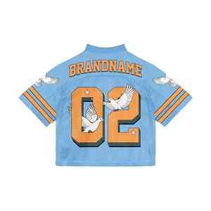 Camiseta de fútbol americano personalizada poliéster Boxy malla corta Streetwear camiseta de fútbol Tops sublimado bordado Logo - Product Image 5