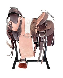 Selle Western en cuir véritable de qualité supérieure pour cheval Selle de course pour équitation Selle Western - Product Image 1
