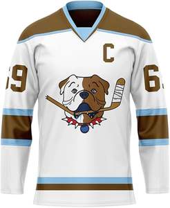 Maillot de hockey sur glace de qualité supérieure de haute qualité avec nom et numéro personnalisés sublimés et personnalisés avec logo personnalisé sur le maillot de sport - Product Image 4