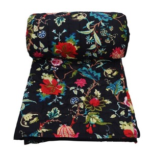 100% Organic Mulmul Cotton <b>Quilt</b> Soft Comfortable Joyous Pattern Handmade India Linen Throws <b>Quilt</b> Blanket Character Pattern - Product Image 4