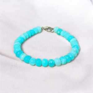 2025 Boho Minimaliste À La Mode Couches pour Bracelet pour Femmes Péruvienne Bleu Opale 6-8mm Lisse Pierres Précieuses Perles Anniversaire - Product Image 6