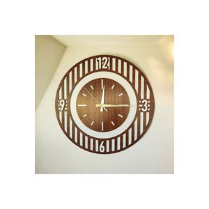 Reloj de pared silencioso con número de patrón de madera de nogal blanco de 50cm Idea de regalo única - Product Image 3