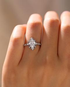 <b>Vintage</b> Halo Design Engagement Ring 12x8mm Oval Cut CZ Stone White Side Stones Silver Band Bridal Wedding Jewelry for Gifts - Product Image 1