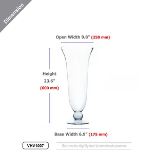 VHV1007 - Jarrón Hurricane con Forma de Trompeta - 10 x 24 - Product Image 4