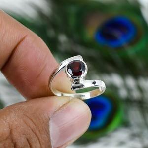 <b>Girls</b> Simple <b>Ring</b> Handmade Garnet Gemstone 925 Sterling Silver <b>Ring</b> Fashion Garnet <b>Ring</b> With 925 Stamped Silver Fine Jewelry - Product Image 5
