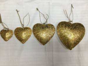 Elegante Corazón de Navidad, decoración colgante de Metal, diseño grabado, adorno de árbol de Navidad para decoración elegante de vacaciones - Product Image 3