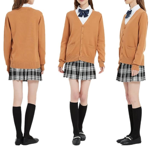 Cárdigan de uniforme de punto de manga larga unisex con puntos de estrés reforzados Cárdigan de uniforme de punto elegante - Product Image 3