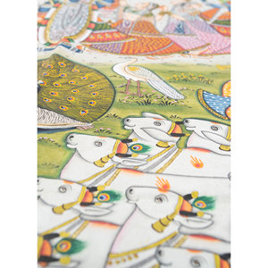 Pichwai Art Ivory Cotton Rope Bohemian Christmas <b>Wall</b> Art & Tapestry for Outdoor <b>Wall</b> <b>Decor</b> - Product Image 3