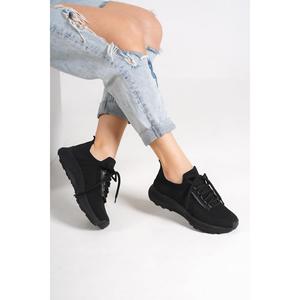 ASRİN Zapatos Deportivos de Punto para Mujer con Cordones y Suela Ortopédica ST Negro - Product Image 3