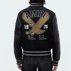 Chaqueta Universitaria de Béisbol con Bordado de Chenilla de Lana con Logotipo Personalizado de Nuevo Diseño 2024, Chaqueta de Invierno Impermeable y Calefactable para Hombre - Product Image 3