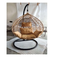 Usine directe osier étanche été porche confortable balançoire chaise rotin avec support et coussin balançoire chaise suspendue