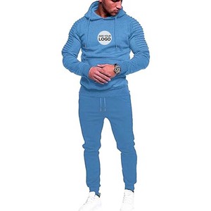 Soft Warm Men Sweatsuit Brushed Fleece Interior Thick Hoodie Sweatpants Set - Product Image 6