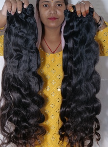 Venta al por mayor de extensiones de cabello humano indio Virgen sin procesar Natural Ninguno Tangle Bodywave Bundles - Product Image 3