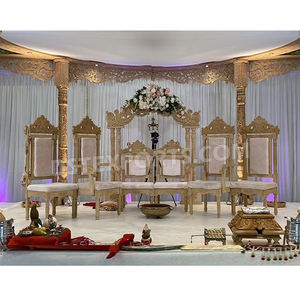 Sillas Maharani Mandap para Decoración de Bodas, Sillas Tradicionales de Madera para Bodas, Elegantes Sillas de Madera para Mandap, EE. UU. - Product Image 1