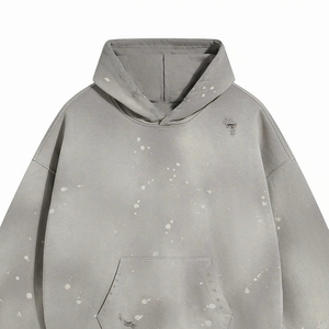 Sweat-shirt à capuche en coton mélangé, lavage à l'acide, vintage, personnalisé, lavage à l'acide, basiques lavés - Product Image 6