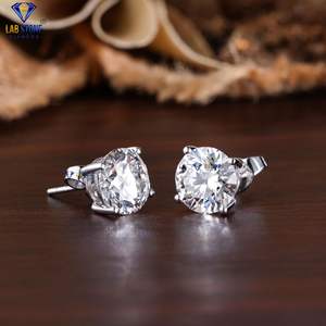 4.00 TDW Round Cut Diamond White Gold Earring by Labstone / Precious Diamond Earring / EF-VS <b>Colour</b> - Product Image 2