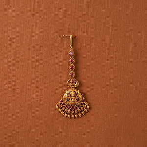 Templo antiguo Tikka con chapado en oro mate Joyería de moda para la frente - Product Image 1
