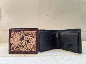 Portefeuille en cuir artisanal pour homme, portefeuille long à fermeture éclair, vente chaude, couleur marron foncé, porte-monnaie, cadeau pour lui - Product Image 5