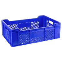 Caisses en plastique industrielles DPK14 pour viande, 60x40x20 cm, origine Turquie