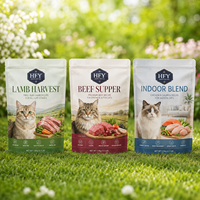 Pochette Doypack refermable avec fenêtre, personnalisable, recyclable, pour emballage d'aliments pour chiens et chats, impression numérique en usine, faible MOQ 100 pièces