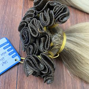Extensiones de cabello de trama atada a mano de nuevo diseño, cabello sin retorno, suave y fina cutícula ligera, trama de cabello Genius intacta, trama atada a mano - Product Image 4