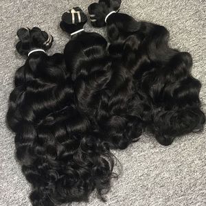 ช่อผมสีดำสำหรับผู้หญิง12นิ้วมัดผมบริสุทธิ์แบบลอนสำหรับลูกไม้ยืดหนึ่งผู้บริจาค - Product Image 5