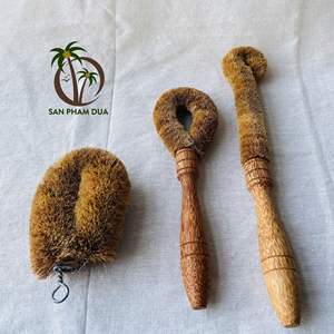 Juego de cepillos ecológicos para botellas de fibra de coco, cepillos para platos y estropajos, cepillos de fibra de coco - Product Image 6