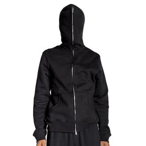 Men Plain <b>Black</b> Cotton Polyester Thick Fleece Hoodie Full Face <b>Zip</b> <b>up</b> Cheap <b>Hoodies</b> With Hood Lining - Product Image 1