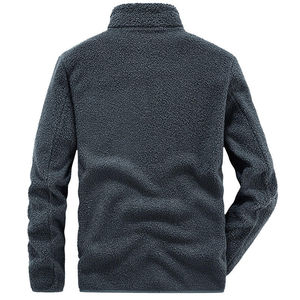 Wholesale <b>Men</b> Winter Warm Fleece Zipper <b>Jacket</b> <b>Men</b> Heavyweight <b>Sherpa</b> Fleece Coat Women Blank Stand Collar Fleece <b>Jacket</b> - Product Image 2