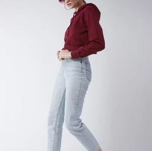 Sudadera con capucha corta informal Lisa para mujer, tela de algodón, impresión personalizada OEM, proveedor de fábrica - Product Image 5