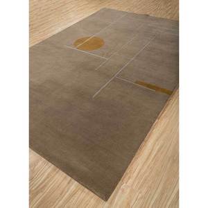 พรมขนสัตว์ถักมือสีเบจและสีน้ำตาล ลายแบบนามธรรม สำหรับห้องนั่งเล่น พรมรูปทรงสี่เหลี่ยมผืนผ้า สำหรับทางเดิน รุ่นพรมแบบจิ๊กซอว์ สำหรับวัยรุ่น-AIWL-3010 - Product Image 2