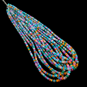 Chaîne de perles d'opale éthiopienne naturelle multi-feu, opale Welo, pierre précieuse pour la création de bijoux, matériau en pierre, perles d'opale multicolores, vente chaude - Product Image 2