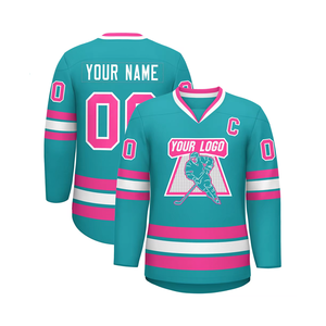 Vente en gros de maillots de hockey sur glace sur mesure avec logo imprimé par sublimation, couleur personnalisée, équipe de hockey 100% polyester pour hommes - Product Image 3