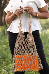 Bolsos de Yute para Mujer, Diseño 2026, Bolso Bandolera de Yute Genuino, Estilo Serpiente, Color Azul, Hecho a Mano, Personalizable - Product Image 2