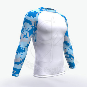 เสื้อกันผื่นสำหรับผู้ชายชุดฝึก100% ทำจากโพลีเอสเตอร์ - Product Image 5