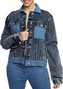 Ailes d'ange Veste en jean pour femme Broderie de qualité supérieure Design du dos Trendy Streetwear Veste en jean pour femme - Product Image 5