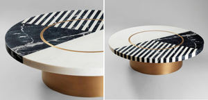 Table basse en marbre avec base en acier inoxydable Meubles de salon décoratifs pour la maison - Product Image 5