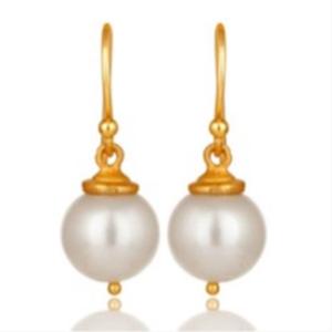 ใหม่มาถึงน้ำจืดพลอยมุก925เงินสเตอร์ลิงรอบรูปร่างต่างหู - Product Image 1