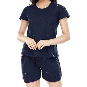 Custom Made OEM Casual Solid Two Piece Shorts Set Women's Short Sleeve Shirts Twin Set 100% Cotton Quick Dry Breathable - Product Image 1