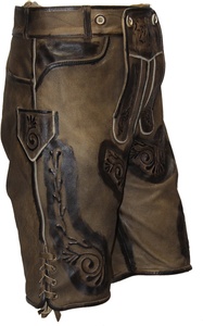 Lederhosen pour hommes, brodés, taille mi-haute, en daim, style bavarois, pour l'Oktoberfest - Product Image 5