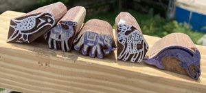 Bloc d'impression manuel en bois de teck sculpté à la main |   Motifs mixtes |   Outils de sérigraphie textile - Product Image 2